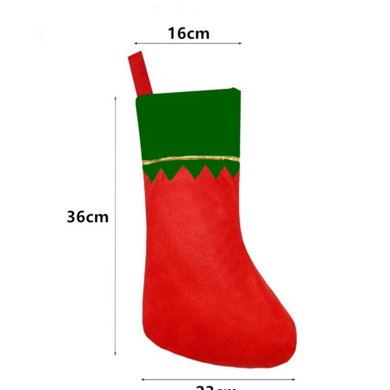 Christmas socks gift bag big red socks white mouth gold rim green mouth gold thread Christmas socks non woven light board socks 2026