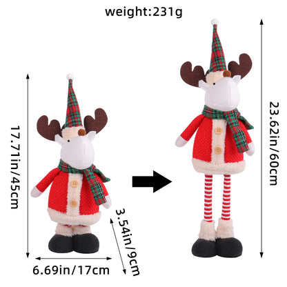A variety of Christmas standing telescopic dolls Hotel window Christmas snowman elk doll doll decorative ornaments