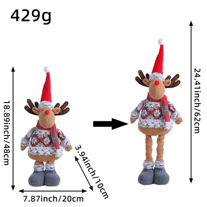 A variety of Christmas standing telescopic dolls Hotel window Christmas snowman elk doll doll decorative ornaments