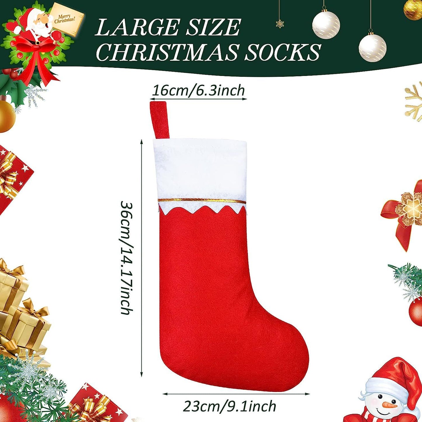 Christmas socks gift bag big red socks white mouth gold rim green mouth gold thread Christmas socks non woven light board socks 2026