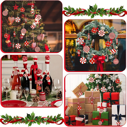 24 Piece Crutch Candy Christmas Decoration Christmas Tree Ornament Christmas Tree Carving Cane Candy Mint Christmas