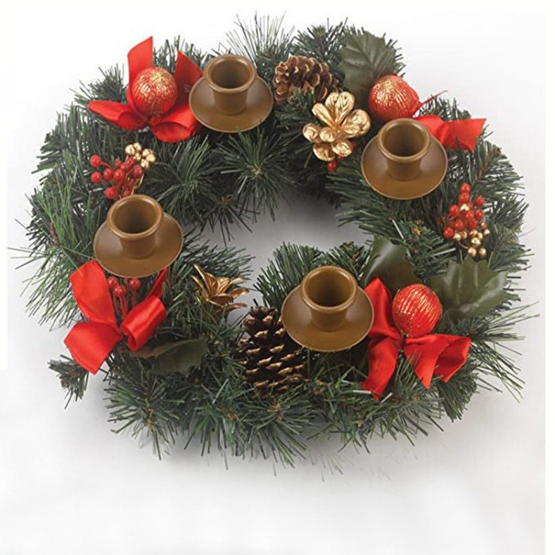 christmas candle holder simulation holly fruit red fruit pine needle 3 hole candle holder candle cup decoration christmas candle holder wholesale