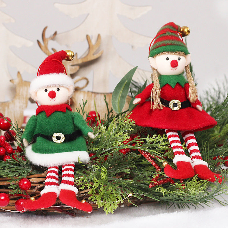 Cross-border spot Christmas decorations ins cute style elf doll doll charm Christmas tree pendant