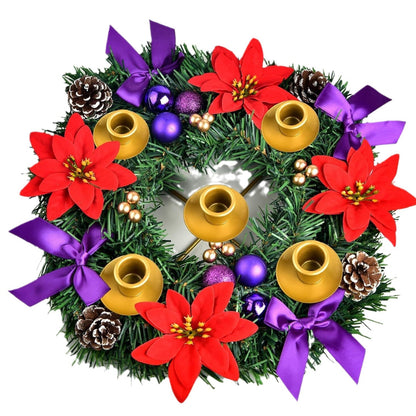 christmas candle holder simulation holly fruit red fruit pine needle 3 hole candle holder candle cup decoration christmas candle holder wholesale