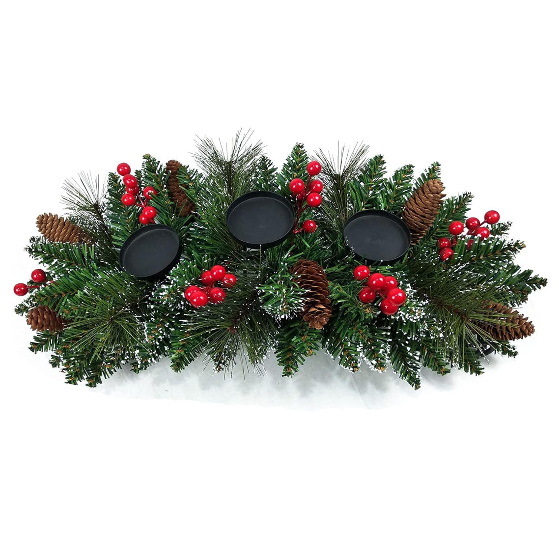 christmas candle holder simulation holly fruit red fruit pine needle 3 hole candle holder candle cup decoration christmas candle holder wholesale