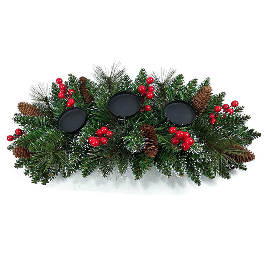 christmas candle holder simulation holly fruit red fruit pine needle 3 hole candle holder candle cup decoration christmas candle holder wholesale