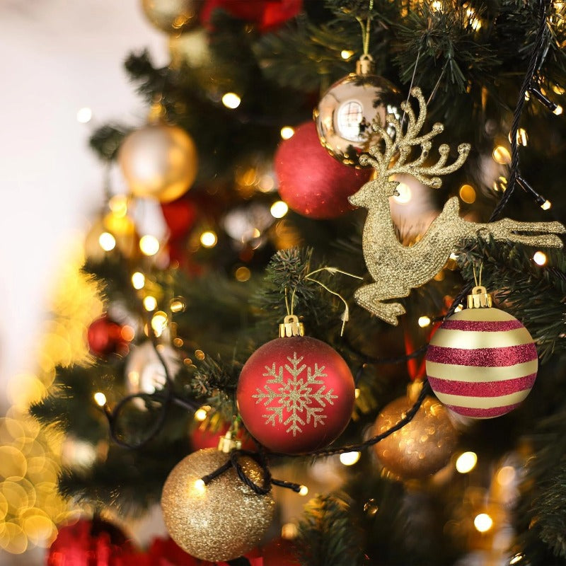 Cross border new Christmas decorations Christmas tree pendant 4cm Christmas ball 70 Christmas decoration plastic ball charm