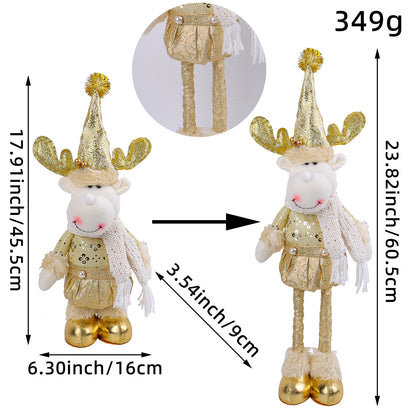 A variety of Christmas standing telescopic dolls Hotel window Christmas snowman elk doll doll decorative ornaments