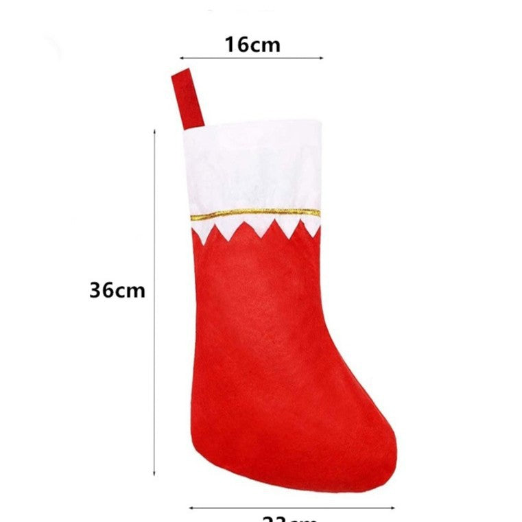 Christmas socks gift bag big red socks white mouth gold rim green mouth gold thread Christmas socks non woven light board socks 2026