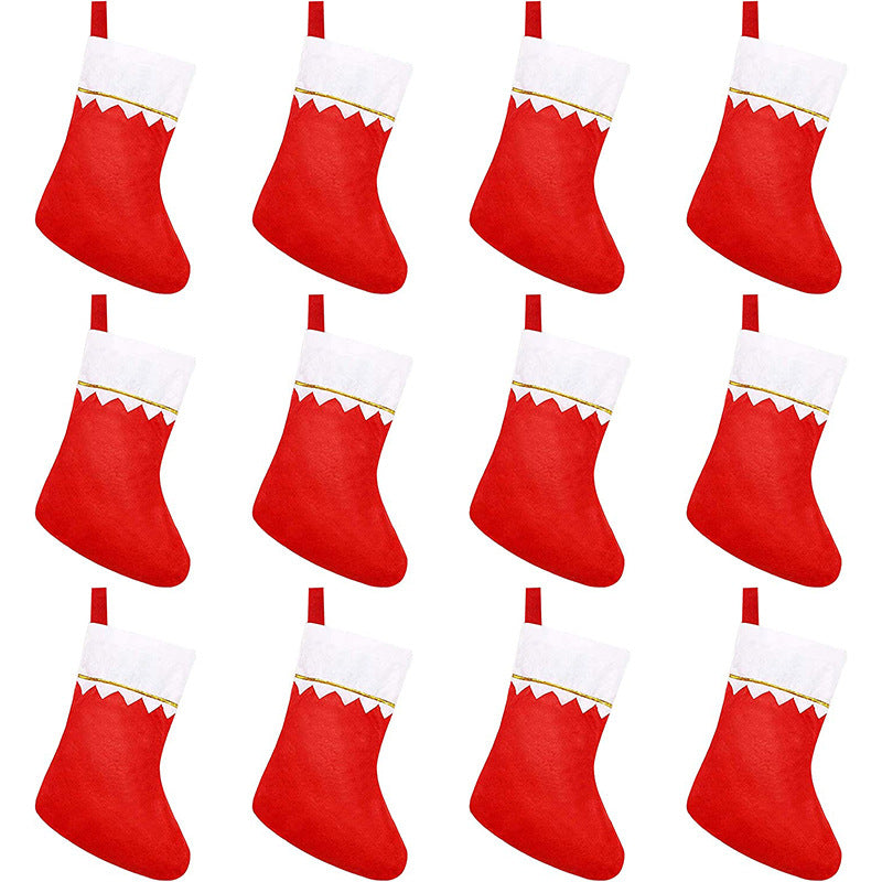 Christmas socks gift bag big red socks white mouth gold rim green mouth gold thread Christmas socks non woven light board socks 2026