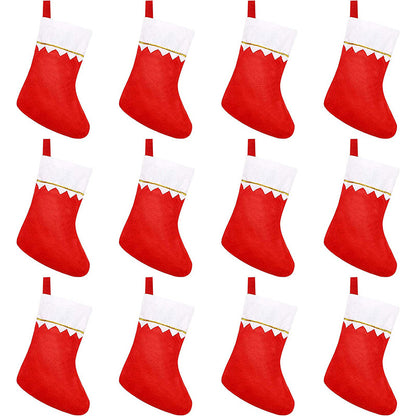 Christmas socks gift bag big red socks white mouth gold rim green mouth gold thread Christmas socks non woven light board socks 2026