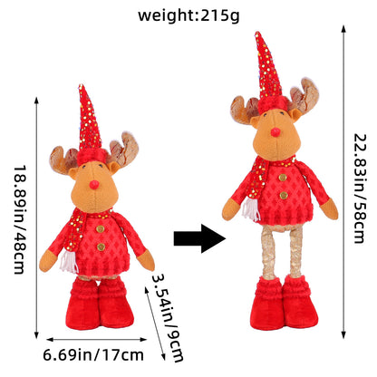 A variety of Christmas standing telescopic dolls Hotel window Christmas snowman elk doll doll decorative ornaments