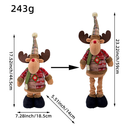 A variety of Christmas standing telescopic dolls Hotel window Christmas snowman elk doll doll decorative ornaments