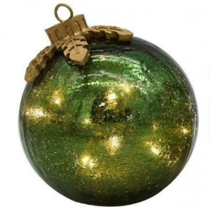 Cross-border New LumaBase Battery Powered Glass Tabletop Christmas Ornaments Set of 3