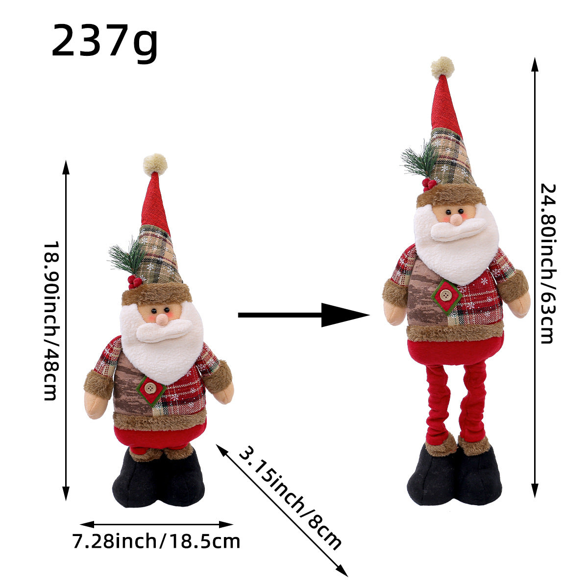 A variety of Christmas standing telescopic dolls Hotel window Christmas snowman elk doll doll decorative ornaments