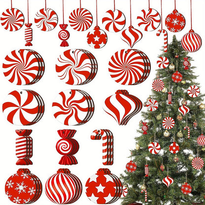 24 Piece Crutch Candy Christmas Decoration Christmas Tree Ornament Christmas Tree Carving Cane Candy Mint Christmas
