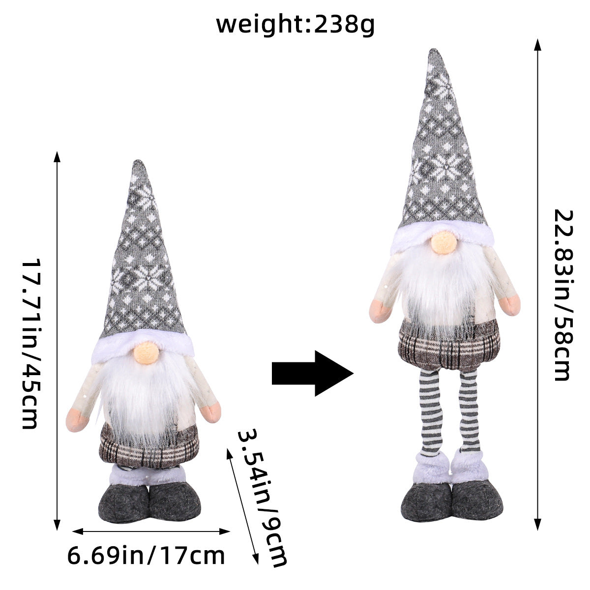 A variety of Christmas standing telescopic dolls Hotel window Christmas snowman elk doll doll decorative ornaments