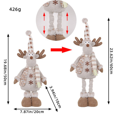 A variety of Christmas standing telescopic dolls Hotel window Christmas snowman elk doll doll decorative ornaments