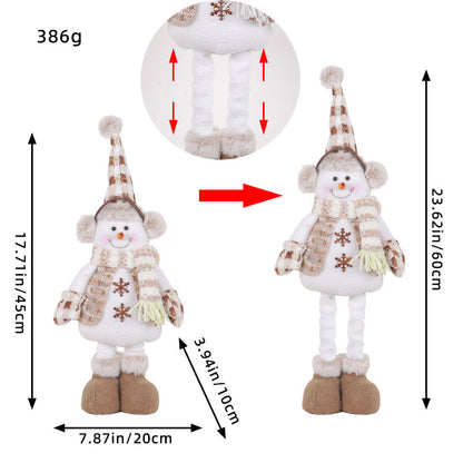 A variety of Christmas standing telescopic dolls Hotel window Christmas snowman elk doll doll decorative ornaments