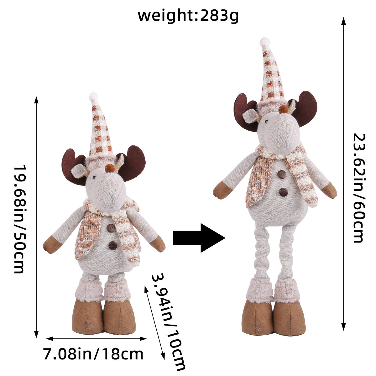 A variety of Christmas standing telescopic dolls Hotel window Christmas snowman elk doll doll decorative ornaments