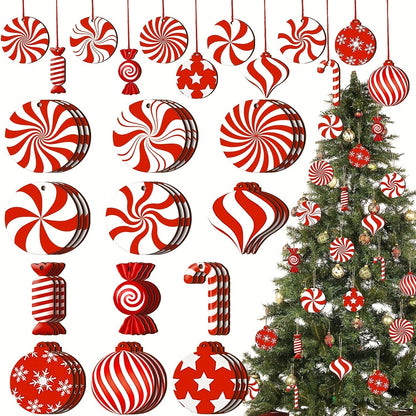 24 Piece Crutch Candy Christmas Decoration Christmas Tree Ornament Christmas Tree Carving Cane Candy Mint Christmas
