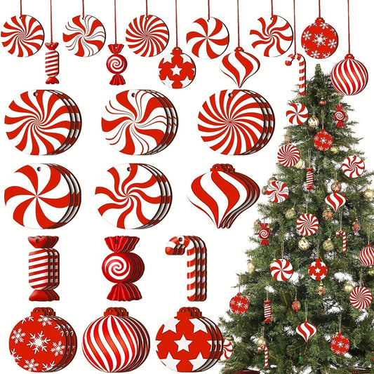 24 Piece Crutch Candy Christmas Decoration Christmas Tree Ornament Christmas Tree Carving Cane Candy Mint Christmas