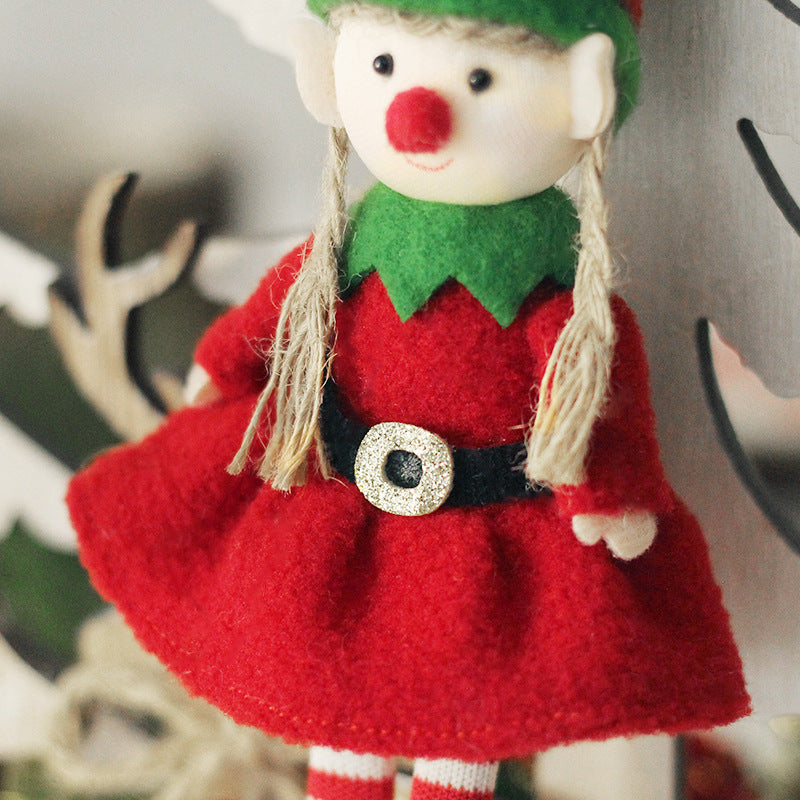 Cross-border spot Christmas decorations ins cute style elf doll doll charm Christmas tree pendant