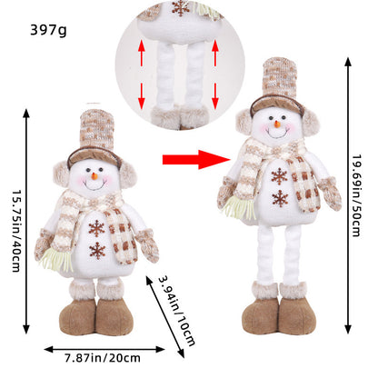 A variety of Christmas standing telescopic dolls Hotel window Christmas snowman elk doll doll decorative ornaments