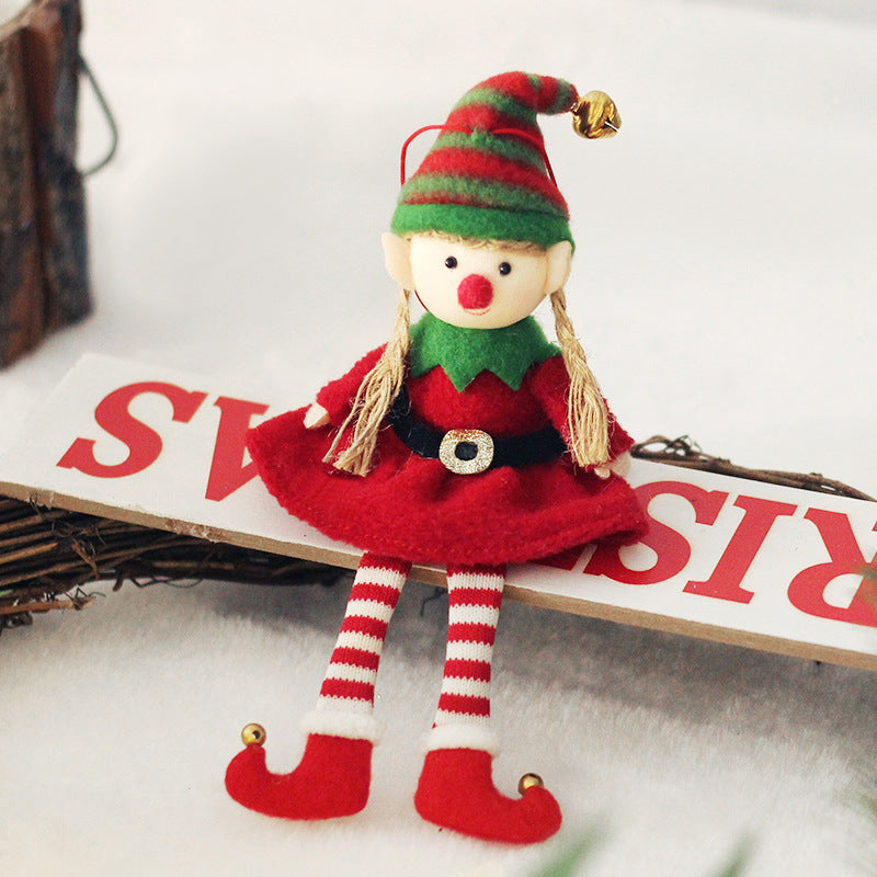 Cross-border spot Christmas decorations ins cute style elf doll doll charm Christmas tree pendant