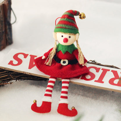 Cross-border spot Christmas decorations ins cute style elf doll doll charm Christmas tree pendant