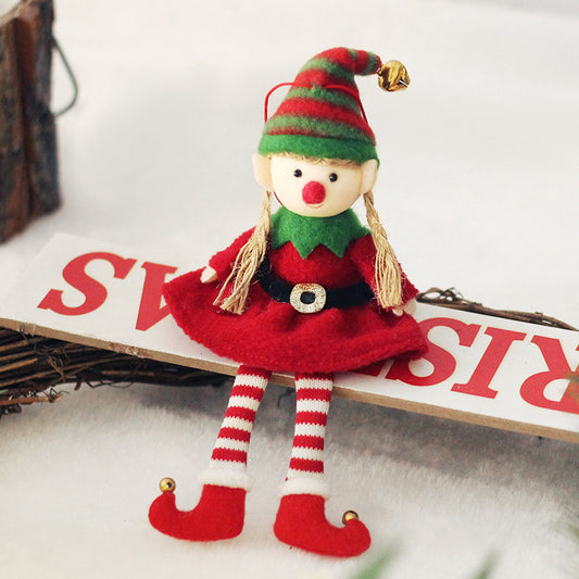 Cross-border spot Christmas decorations ins cute style elf doll doll charm Christmas tree pendant